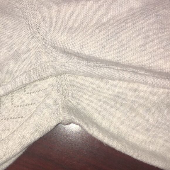 Ann Taylor L Silver Gray Cable Knit Pearled Sweater - Picture 11 of 12